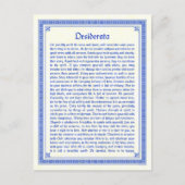 Desiderata Postcard Postkarte (Vorderseite)