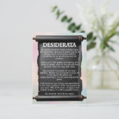 Desiderata Postcard Postkarte (Stehend Vorderseite)