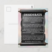 Desiderata Postcard Postkarte (Vorne/Hinten)