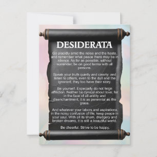 Desiderata Postcard Postkarte