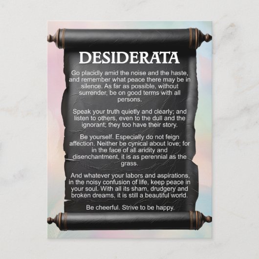 Desiderata Postcard Postkarte (Vorderseite)