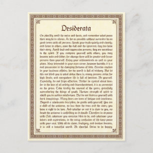 Desiderata Postcard Postkarte