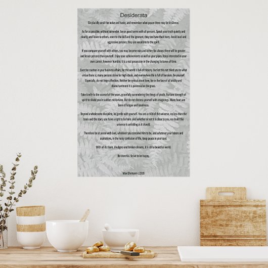 Desiderata Poster (Küche)