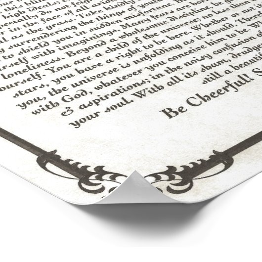 DESIDERATA Poster (Ecke)