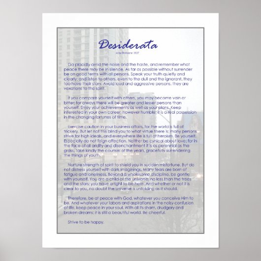 Desiderata Poster (Vorne)