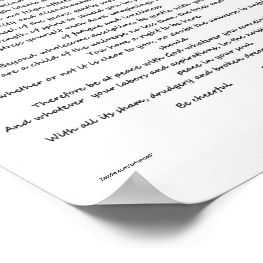 DESIDERATA POSTER (Ecke)