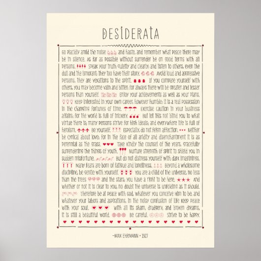 Desiderata Poster (Vorne)