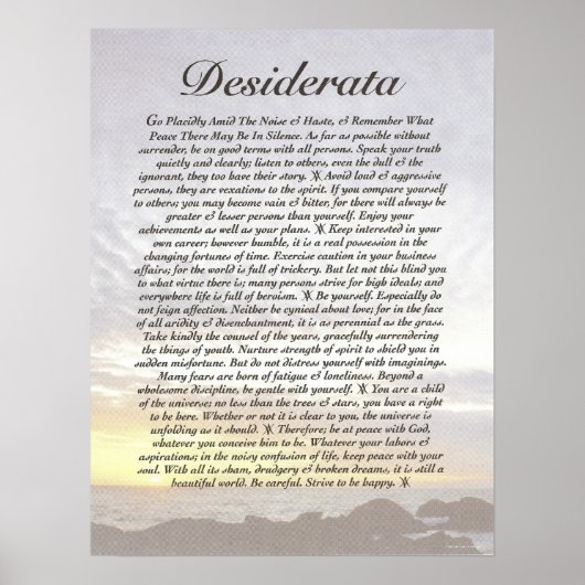 DESIDERATA POSTER (Vorne)