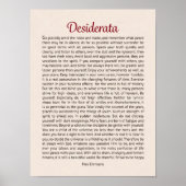 Desiderata Poster (Vorne)