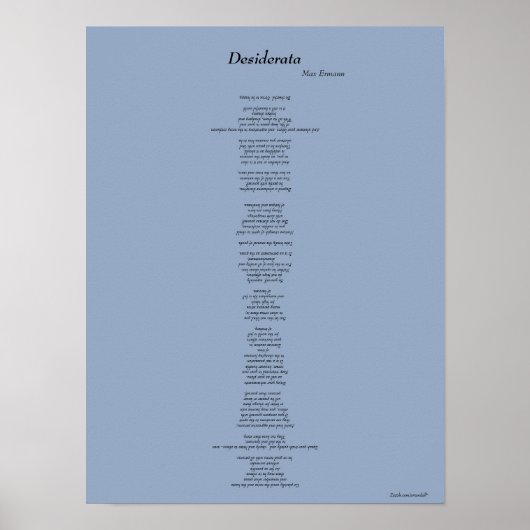DESIDERATA POSTER (Vorne)