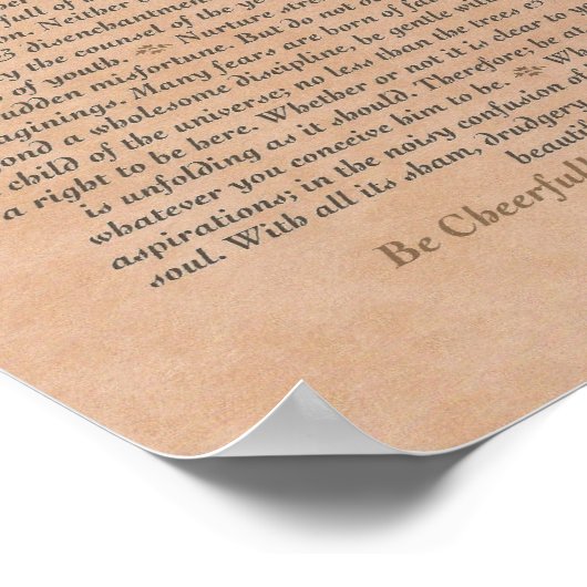 DESIDERATA-Poster auf gezogenem Leder Poster (Ecke)