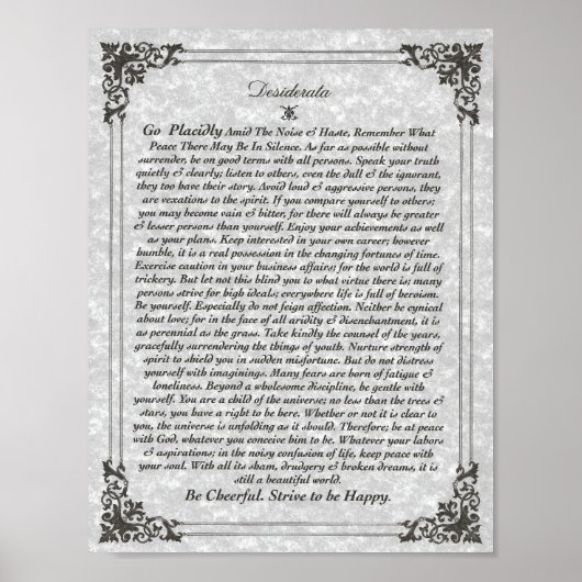 DESIDERATA Poster auf Pergament (Vorne)