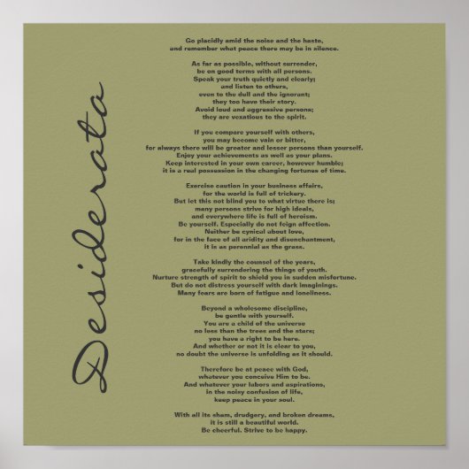 Desiderata Poster - Hintergrundfarbe ändern (Vorne)