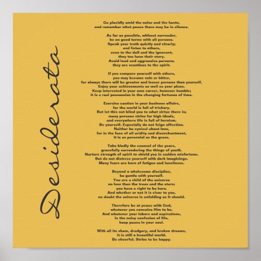 Desiderata Poster - Hintergrundfarbe ändern (Vorne)