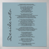 Desiderata Poster - Hintergrundfarbe ändern (Vorne)