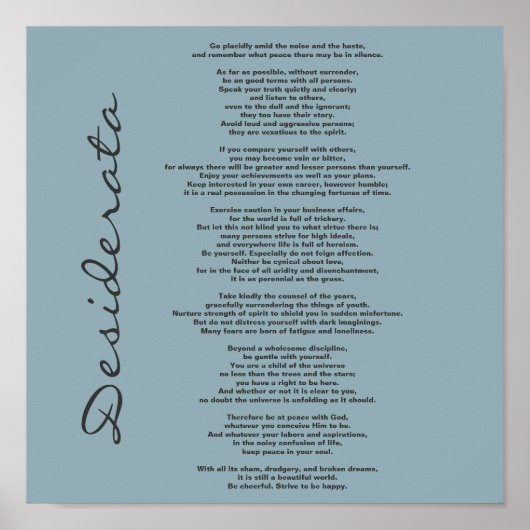 Desiderata Poster - Hintergrundfarbe ändern (Vorne)