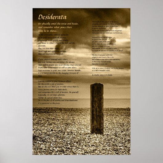 Desiderata Poster - Ich habe Zeit (Vorne)
