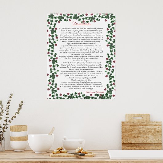 Desiderata Poster Ivy Hearts (Küche)