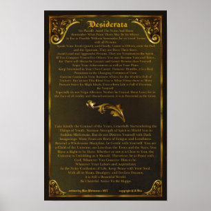 DESIDERATA-Poster-Max Ehrmann-11x17-Gold-Barock Poster