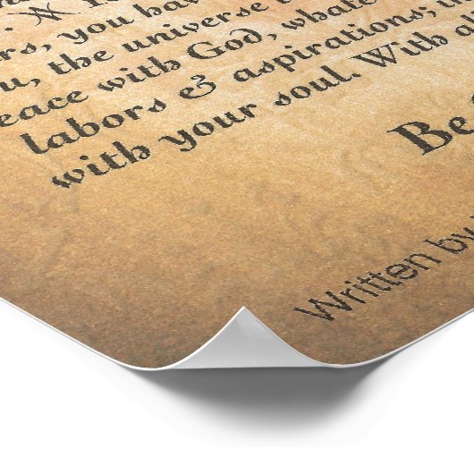 DESIDERATA Poster Max Ehrmann-Embossed Wood Plank (Ecke)