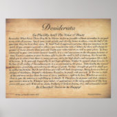 DESIDERATA Poster-Max Ehrmann-Embossed Wood Plank Poster (Vorne)