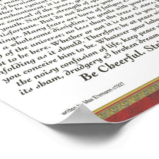 DESIDERATA-Poster Max Ehrmann-Formal-Trim Poster (Ecke)