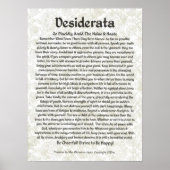 DESIDERATA Poster Max Ehrmann-Mittelalterliche Kal (Vorne)