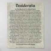 DESIDERATA Poster Max Ehrmann-Mittelalterliche Kal (Vorne)