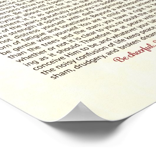 Desiderata Poster Print (Ecke)