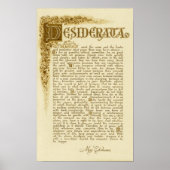 DESIDERATA-Poster von Max Ehrmann=Antiquitätenspra Poster (Vorne)