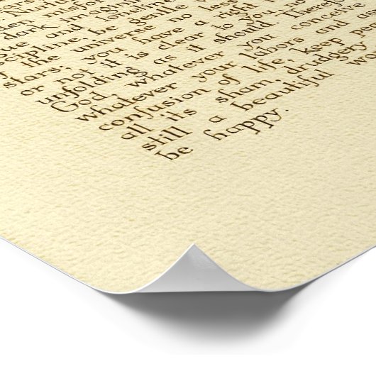 DESIDERATA-Poster von Max Ehrmann=Antiquitätenspra Poster (Ecke)