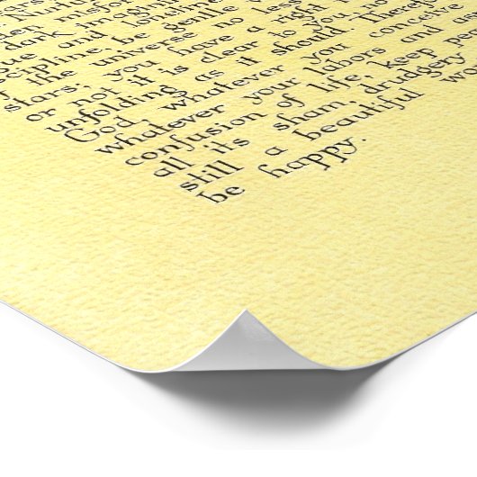 DESIDERATA Poster von Max Ehrmann=Florentiner (Ecke)