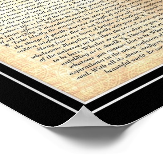 DESIDERATA Poster von Max Ehrmann=Fossil (Ecke)