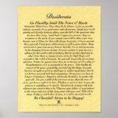DESIDERATA Poster von Max Ehrmann-Golden Perchment (Vorne)