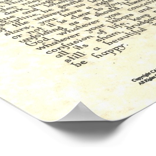 DESIDERATA-Poster von Max Ehrmann - Kohlenscroll Poster (Ecke)