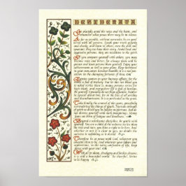DESIDERATA-Poster von Max Ehrmann= Leaf Calligraph Poster