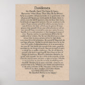DESIDERATA-Poster von Max Ehrmann=Mittelalterliche Poster (Vorne)