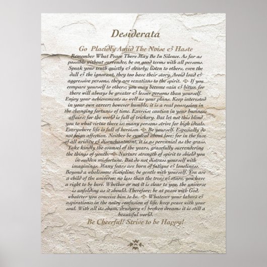 DESIDERATA-Poster von Max Ehrmann=Moonstone Poster (Vorne)