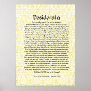DESIDERATA-Poster von Max Ehrmann - VIELE GRÖSSEN Poster