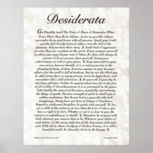 DESIDERATA-Poster von Max Ehrmann - VIELE GRÖSSEN Poster