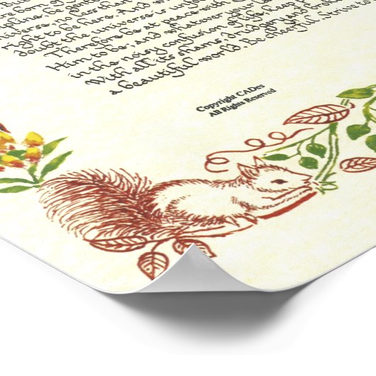 DESIDERATA Poster von Max Ehrmann - Wildblumen (Ecke)