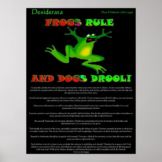Desiderata Posters frosch Poster (Vorne)