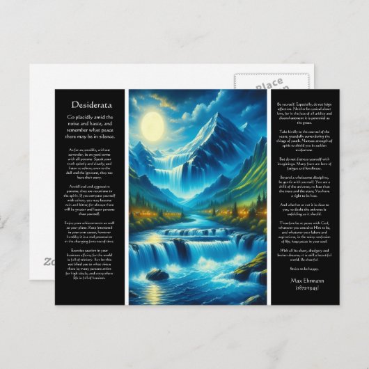 Desiderata Postkarte (Vorne/Hinten)