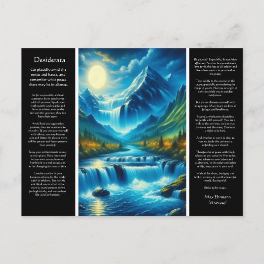 Desiderata Postkarte (Vorderseite)