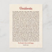 Desiderata Postkarte | Desiderata Mini Kunst (Vorderseite)