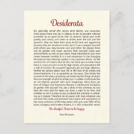 Desiderata Postkarte | Desiderata Mini Kunst