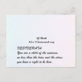 DESIDERATA-Postkarte Postkarte (Vorderseite)