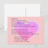 DESIDERATA-Postkarte zum Ändern des Herzens Postkarte (Vorne/Hinten)