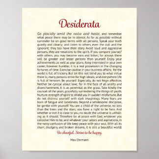Desiderata Print | Desiderata Art Poster