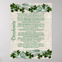 Desiderata Prosa auf irischem Leinenlook-Hintergru